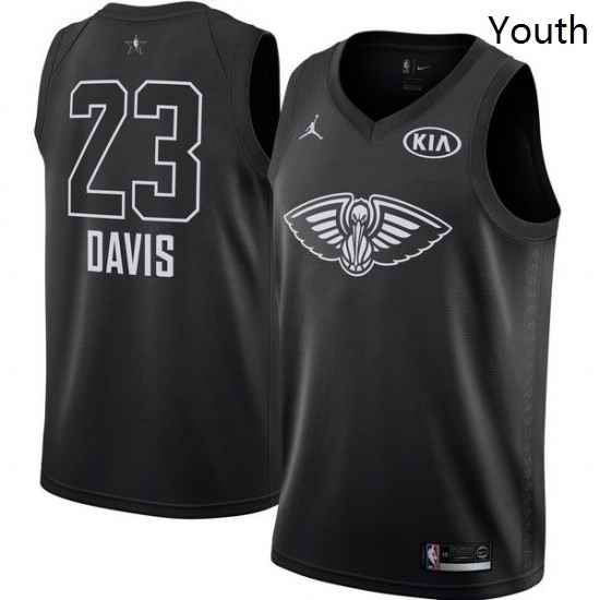 Youth Nike Jordan New Orleans Pelicans 23 Anthony Davis Swingman Black 2018 All Star Game NBA Jersey